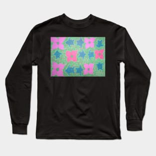 Flowers and Turtles Tropical Pattern Fun Long Sleeve T-Shirt